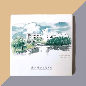 NYCU校園插畫吸水杯墊_竹湖